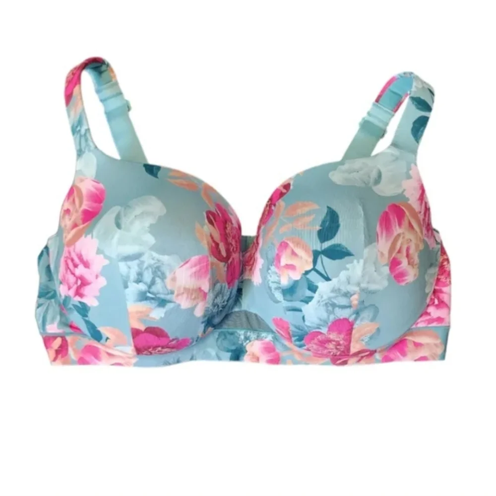 Casique Intimates Bra 44 DD Comfort Bliss Light Balconette Floral Underwire Bra